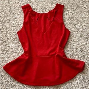 SUPER fun and flattering fancy red top